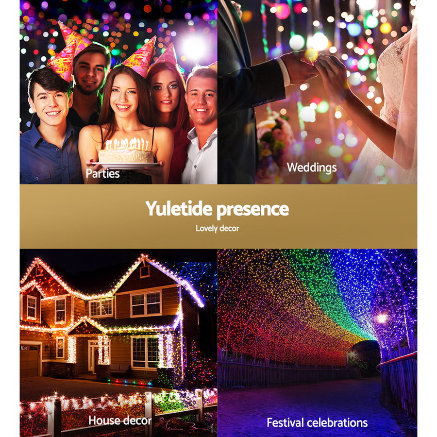 100M Christmas Lights String Fairy Light 500 LED Colourful Jingle Jollys, image 7