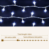 100M Christmas Lights String Fairy Light 500 LED Cool White Jingle Jollys - Front View