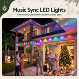 Jingle Jollys 30M Christmas Permanent Outdoor Lights Smart Eaves String App Control Decoration 72LED - Top-Down View
