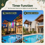 Jingle Jollys 30M Christmas Permanent Outdoor Lights Smart Eaves String App Control Decoration 72LED - 45-Degree Angle