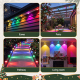 Jingle Jollys 30M Christmas Permanent Outdoor Lights Smart Eaves String App Control Decoration 72LED - Rear View