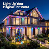 Jingle Jollys 30M Christmas Permanent Outdoor Lights Smart Eaves String App Control Decoration 72LED - Close-Up Angle