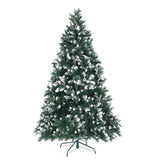 7Ft 210cm Snowy Xmas Tree Pine Cone Decor