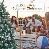 7Ft 210cm Snowy Xmas Tree Pine Cone Decor