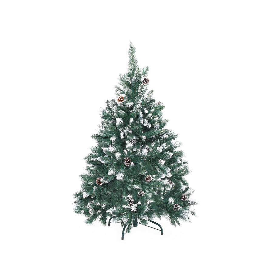 4Ft 120cm Snowy Xmas Tree Pine Cone Decor