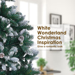 5Ft 150cm Snowy Xmas Tree Pine Cone Decor