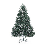 6Ft 180cm Snowy Xmas Tree Pine Cone Decor