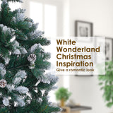 6Ft 180cm Snowy Xmas Tree Pine Cone Decor