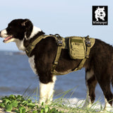 Whinhyepet Military Harness - Army Green, XL - Side View