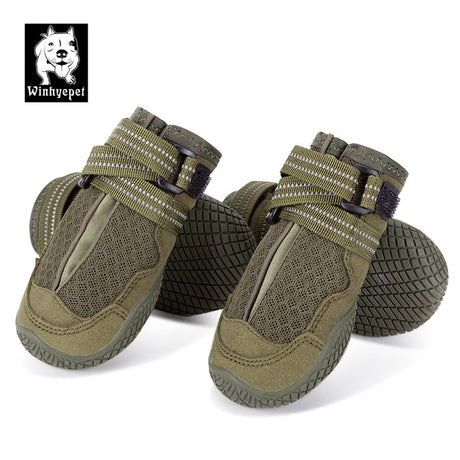 Whinhyepet Outdoor Adventure Dog Shoes - Green, Size 8-1962324870129913859