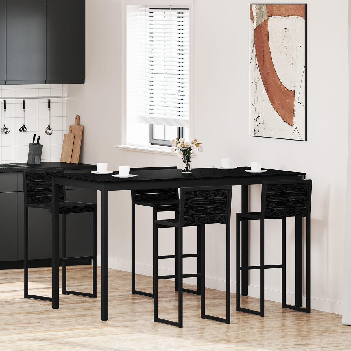 Standing Bar Table Engineered Wood Rectangular