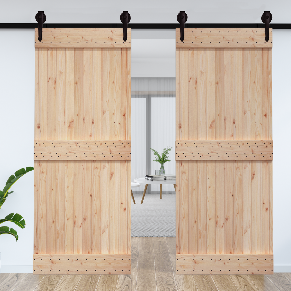 Door NARVIK Natural 95 x 210 cm Solid Pine Wood
