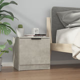 Bedside Cabinet Concrete Grey 40x39x40 cm - Front View