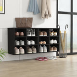Shoe Cabinets 2 pcs Black 52.5x30x50 cm - Front View