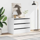 Corner Chest of Drawers White 80x41x58 cm Engineered Wood - Side View