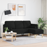 Sofa Set with Cushion Black Polyester - Side View