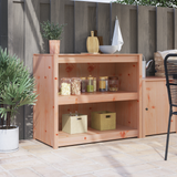 Kitchen Cabinet with Shelf MEPPEL Brown Oak 106 x 55 x 92 cm - Side View