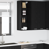 Hanging Cabinet Black Oak 40 x 29,5 x 100 cm Engineered Wood - Side View