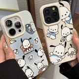 Sanrio Pochacco Cute Soft Phone Cases For Iphone 16 15 14 13 11 12 Pro Max Plus X XR XS 7 8 Plus Girl Shockproof Phone Cover Y2k - Front View