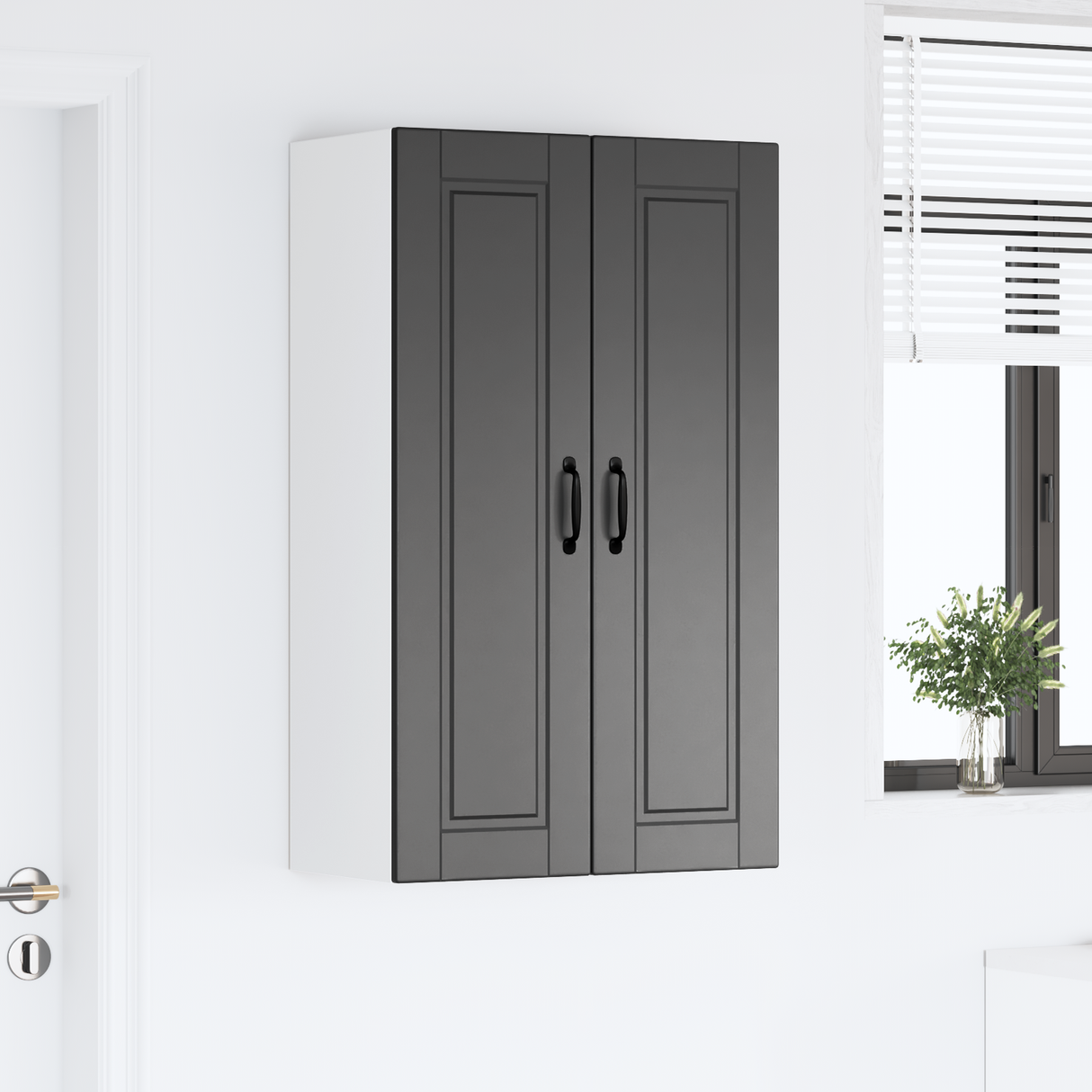 Wall Cabinet PORTO Black 60 x 31 x 100 cm Engineered Wood