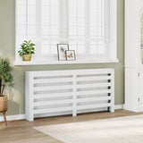 Radiator Cover White 175x20x82 cm Engineered Wood - Front View