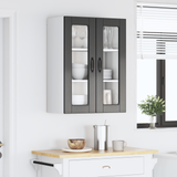 Wall Glass Cabinet PORTO Black 60 x 31 x 80 cm Engineered Wood