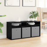 Lowboard with Drawer Black Oak 102 x 32 x 48.5 cm - Top-Down View