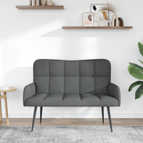 Two Seater Sofa Dark Grey 115 x 61 x 87 cm Fabric - Side View