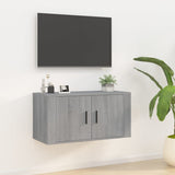 Wall Mounted TV Cabinet Grey Sonoma 80x34.5x40 cm - Front View