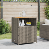 Cabinet Grey 70 x 50 x 87 cm Polyester and Roly Rattan - Front View