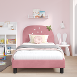 Kids'Bed Frame with Headboard Pink 90 x 190 cm Velvet