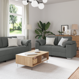 Sofa 3 pcs Dark Grey 219 x 80 x 82 cm Linen-blend fabric