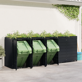 Wheelie Bin Storage for 5 Bins Black 340 x 77,5 x 121,5 cm - Top-Down View