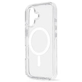 Strong Magnetic Magsafe Case For iPhone 16e 16 15 14 13 12 11 Pro Max Plus Mini Hybrid Hard Cover Silicon Clear Shell Shockproof - Rear View