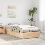 Ottoman Bed Frame with Storage Natural 90 x 190 cm