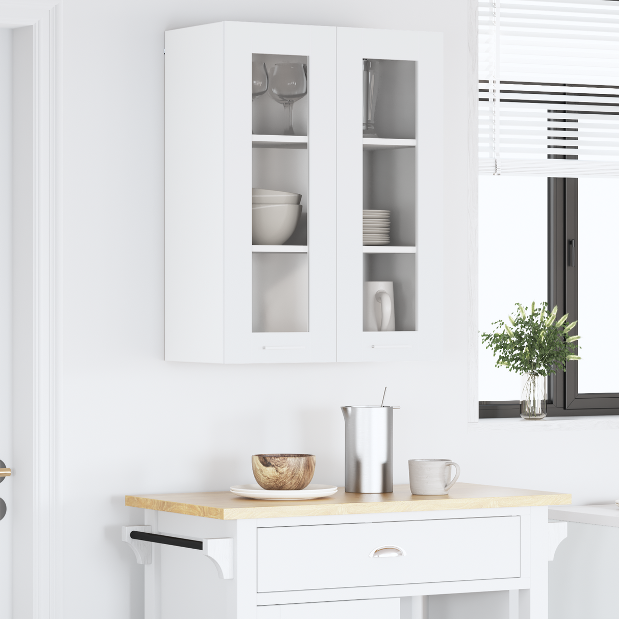 Hanging Cabinet with Door White 60 x 31 x 80 cm Engineered Wood