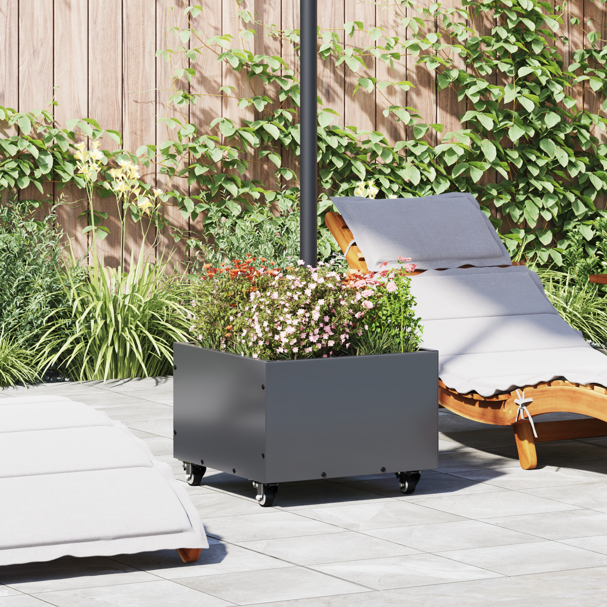 Parasol Base Manual Anthracite 45 x 45 x 45 cm Steel