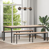 Dining Table Natural 200 x 100 x 75 cm Solid Pine Wood - Side View