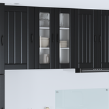 Wall Glass Cabinet LUCCA Black 60 x 31 x 80 cm Engineered Wood - Side View
