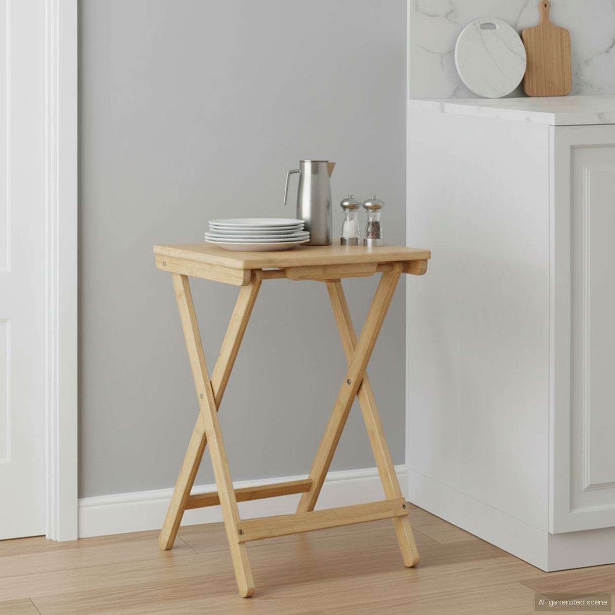Kitchen Table Folding Manual Natural 40 x 30 x 53.5 cm Bamboo