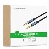 UGREEN 3.5MM male to male AUX cable with braid 3M (10688) - 45-Degree Angle