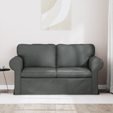 Sofa Dark Grey 155 x 82 x 80 cm Fabric - Side View