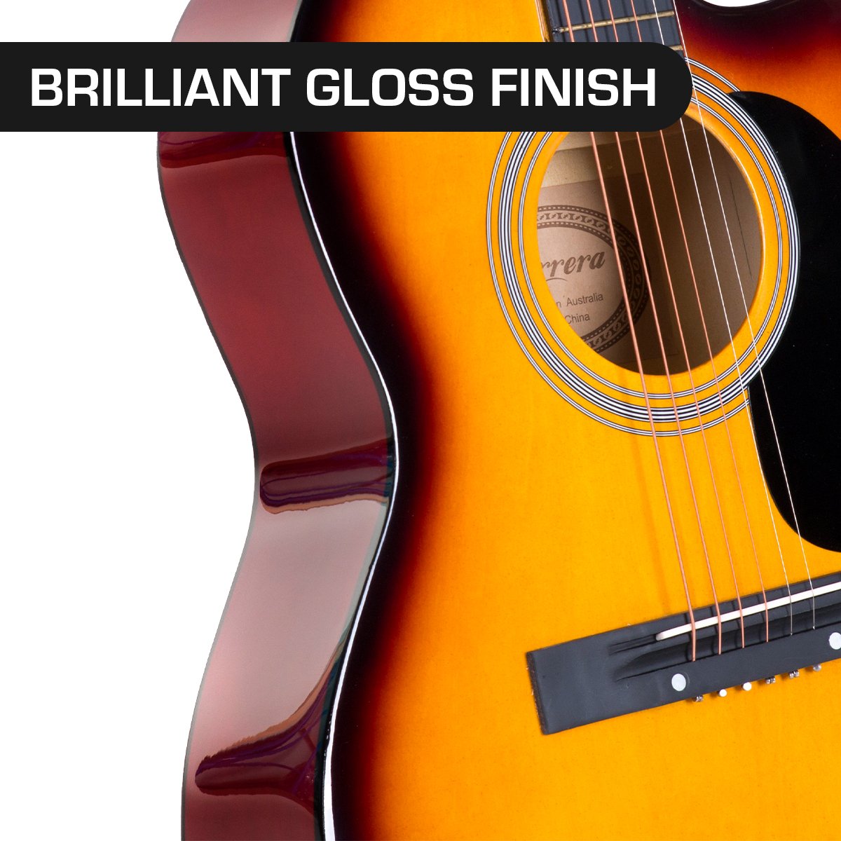 Karrera Acoustic Cutaway 40in Guitar String Music Instrument - Sunburst