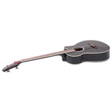 Karrera 4 String Acoustic Bass Guitar Electric Pickup 4 Band Equaliser Black - Side View