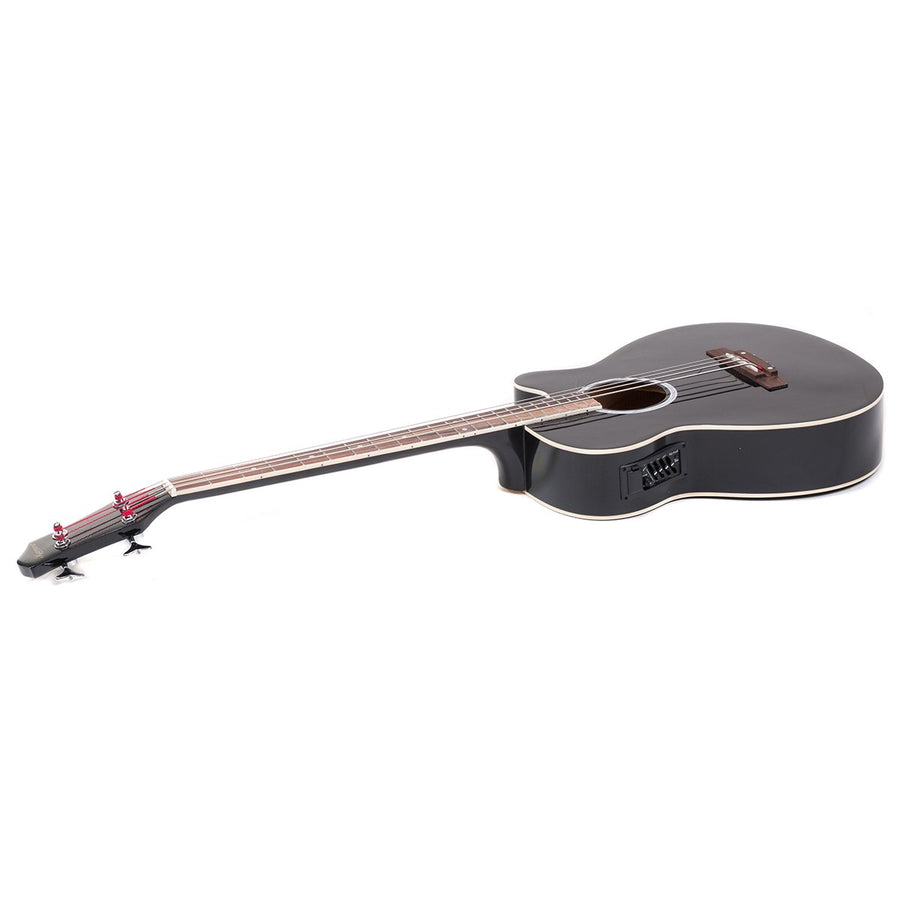Karrera 4 String Acoustic Bass Guitar Electric Pickup 4 Band Equaliser Black