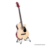 Karrera 4 String Acoustic Bass Guitar Electric Pickup 5 Band Equaliser Natural