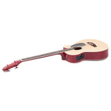 Karrera 4 String Acoustic Bass Guitar Electric Pickup 5 Band Equaliser Natural - Side View