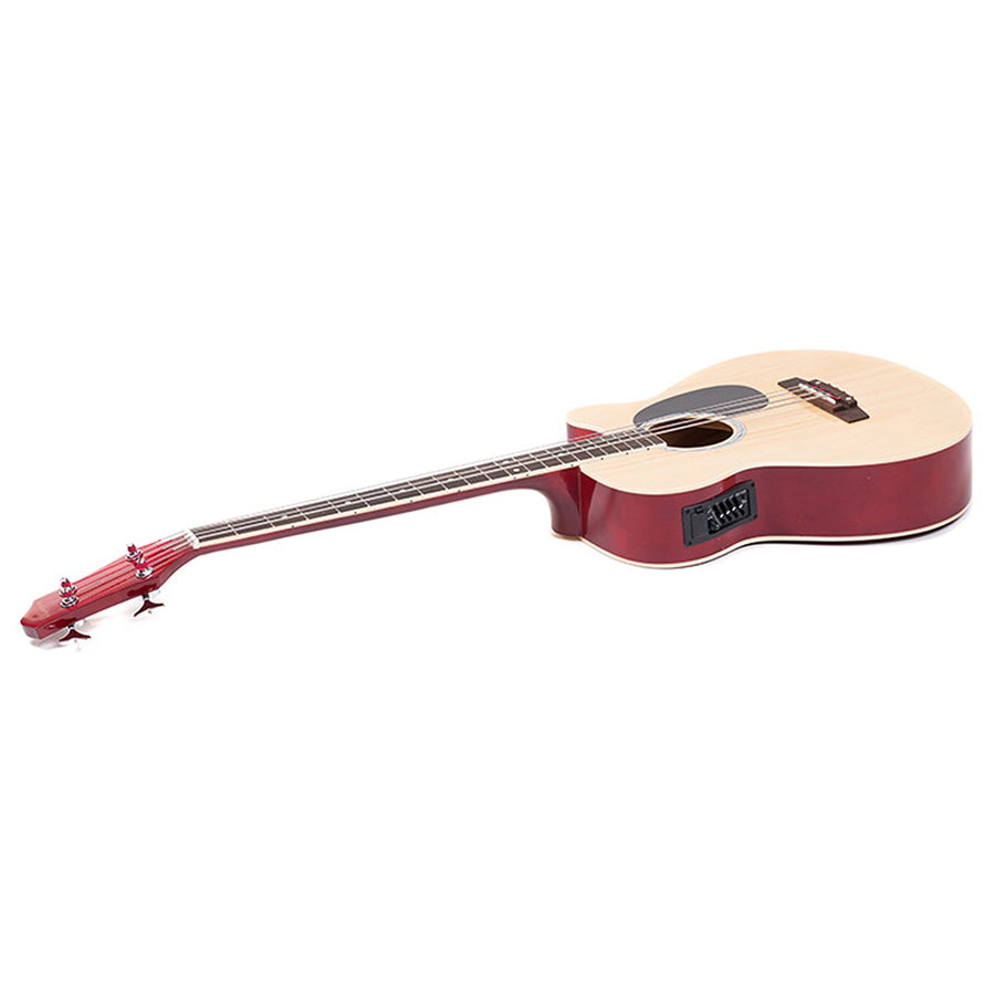 Karrera 4 String Acoustic Bass Guitar Electric Pickup 5 Band Equaliser Natural