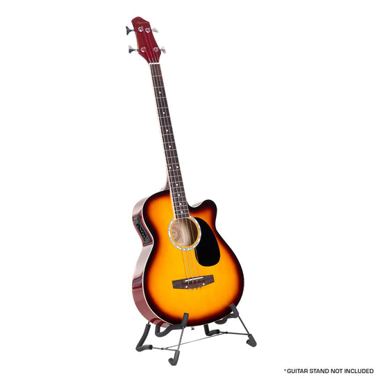 Karrera 4 String Acoustic Bass Guitar Electric Pickup Band Equaliser Sunburst