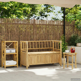 Garden Storage Bench 110 x 47 x 80 cm Bamboo Natural